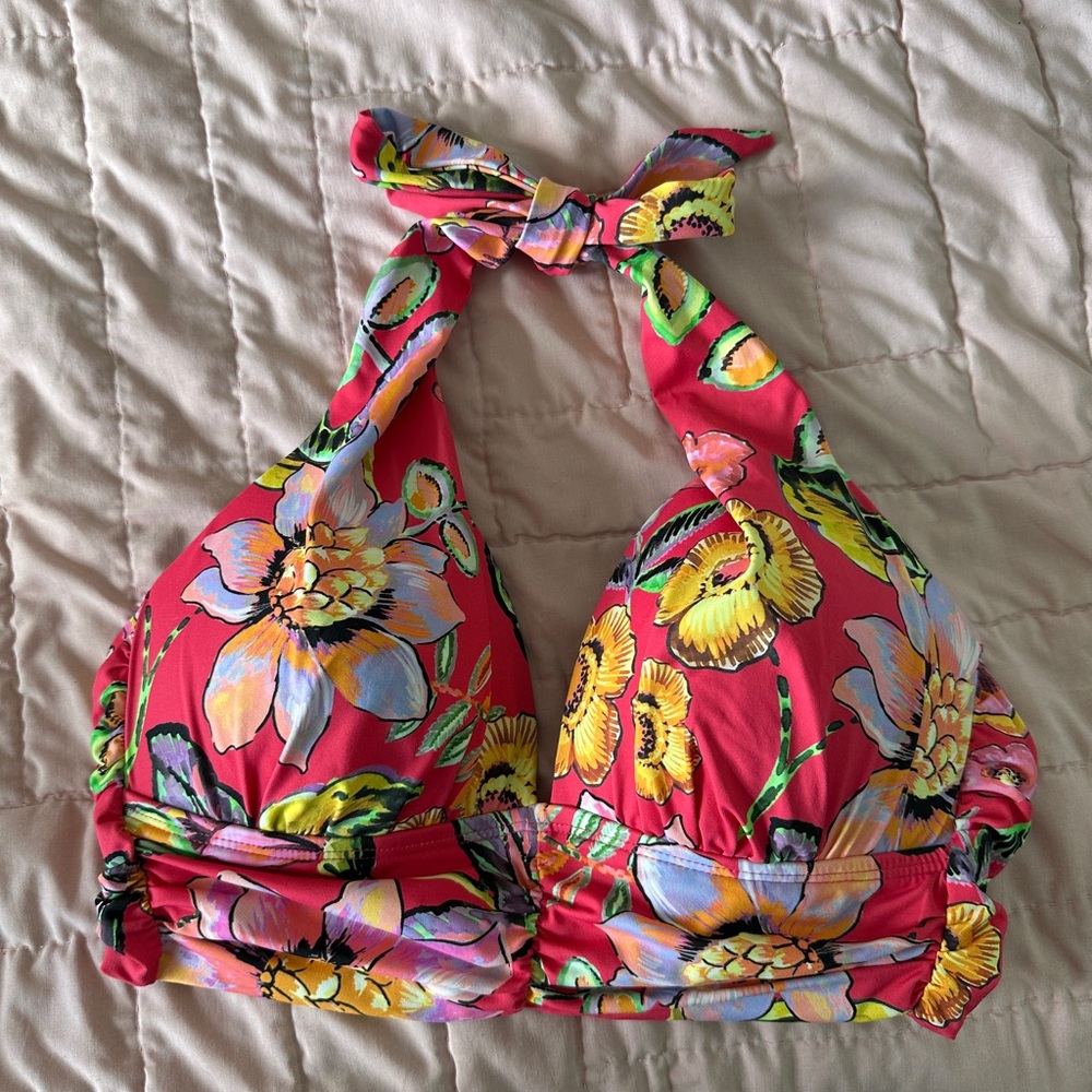 Gibson Latimer Floral Bikini Halter Top M